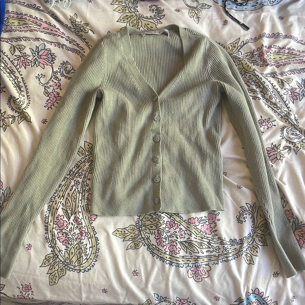 Abercrombie & Fitch Green Cardigan Sweater